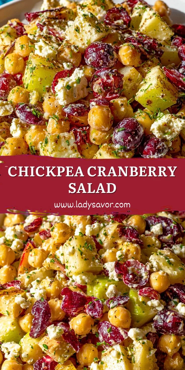 Chickpea Cranberry Salad with vibrant colors and fresh ingredients