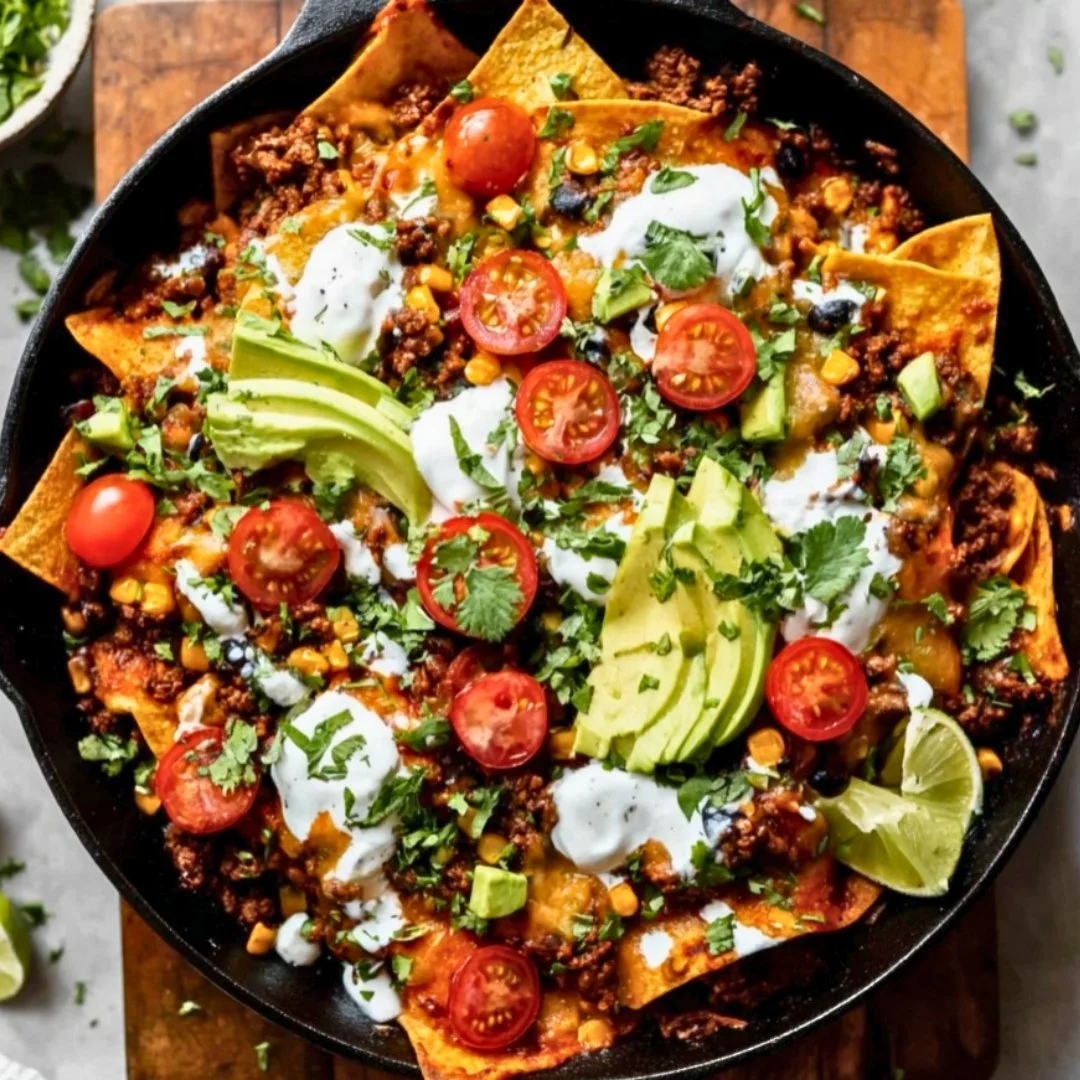 High-protein chicken enchilada bowl with cottage cheese and vibrant toppings