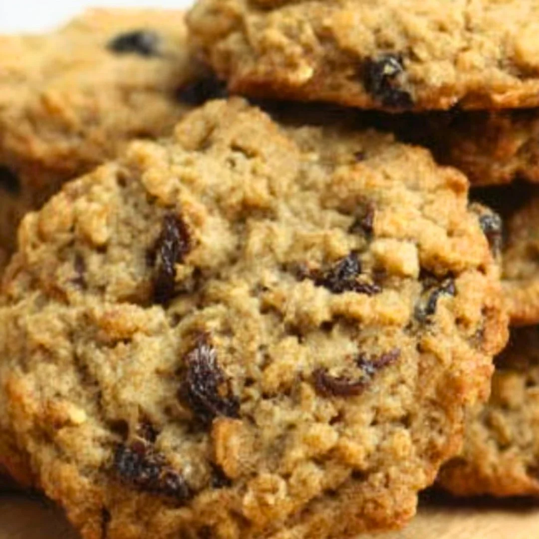 Delicious homemade oatmeal raisin cookies fresh out of the oven